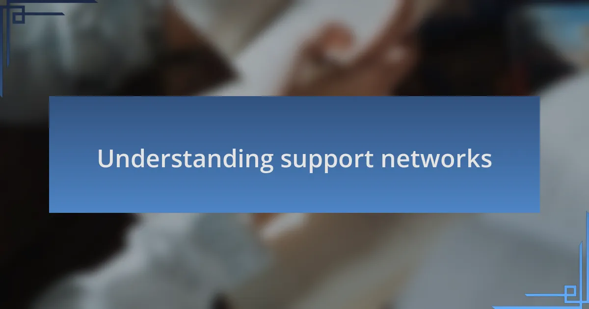 Understanding support networks
